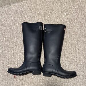 Hunter Black Tall Rain Boots